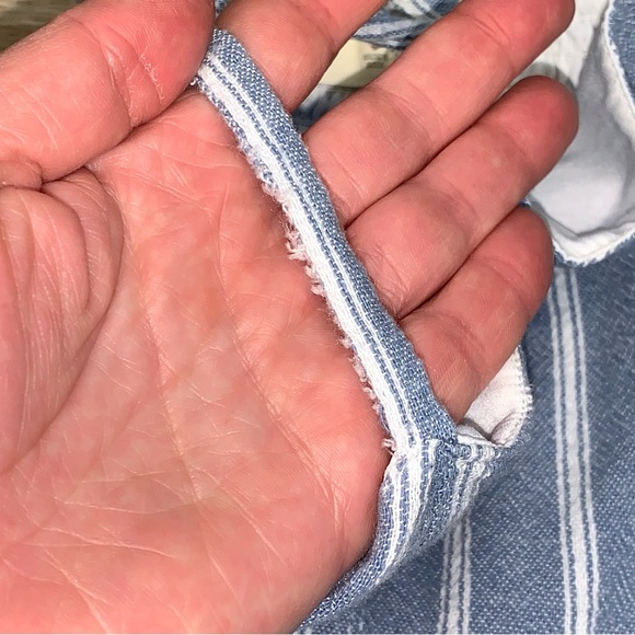 Hollister Striped Fit and Flare Mini Dress Small Spaghetti Strap Summer Linen - Picture 12 of 12